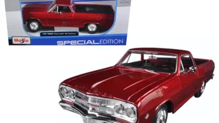 1965 Chevrolet El Camino Metallic Red 1/25 Diecast Model Car by Maisto - Collectible Classic