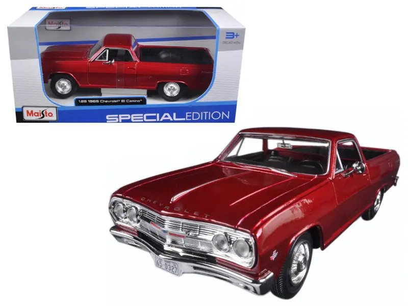 1965 Chevrolet El Camino Metallic Red 1/25 Diecast Model Car by Maisto – Collectible Classic
