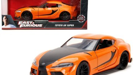 Experience Thrills with the Toyota GR Supra: Bold Orange & Black Stripes