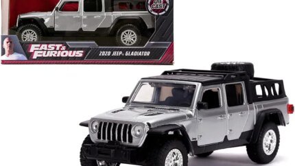 2020 Silver Jeep Gladiator Pickup Truck with Black Top - Fast and Rugged