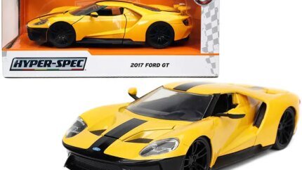 2017 Ford GT Yellow Diecast Model Car 1/24 by Jada - Hyper-Spec Series