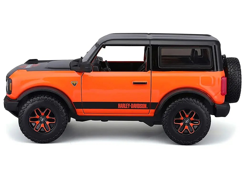 2021 Ford Bronco Badlands Harley Davidson H-D Custom 1/24 Diecast Model by Maisto – Orange & Black Collectible