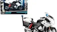 BMW R1200RT U.S. Police Diecast Motorcycle Model 1/18 by Maisto with Display Stand