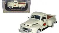 Vintage 1949 Ford F-1 Cream Pickup Truck Diecast Model with Tomato Crates - 1/32 Scale by Signature Models