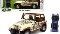 1992 Jeep Wrangler Diecast Model - Tan & Brown with Graphics, Extra Wheels - 1/24 Jada 'Just Trucks
