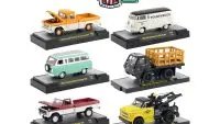 Auto Thentics 6-Piece 1/64 Diecast Model Cars Set by M2 Machines - Display Case Included