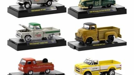 Limited Edition 1/64 Diecast Auto Trucks Set - 6 Piece Display Case by M2 Machines