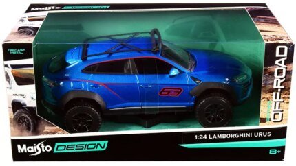 Explore Adventure with Lamborghini Urus #63 Blue Metallic Off-Road Diecast Model 1/24 by Maisto