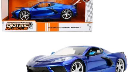2020 Chevrolet Corvette Stingray C8 Candy Blue Diecast Model 1/24 by Jada - Bigtime Muscle