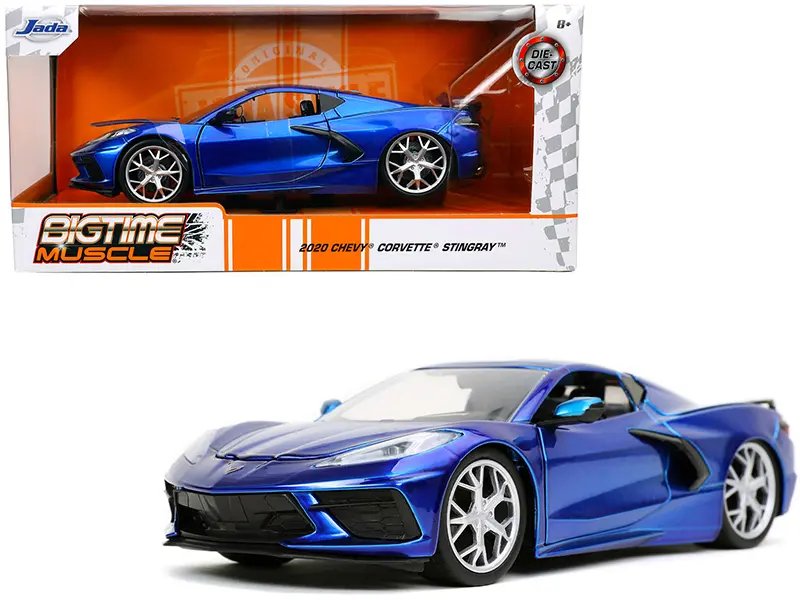 2020 Chevrolet Corvette Stingray C8 Candy Blue Diecast Model 1/24 by Jada – Bigtime Muscle