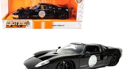 2005 Ford GT Black and Silver "Bigtime Muscle" Series 1/24 Diecast Model Car by Jada