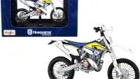 Buy Husqvarna FE 501 1/12 Diecast Model by Maisto - White, Blue & Yellow Stripes
