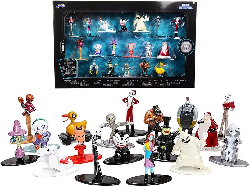Tim Burton’s “The Nightmare Before Christmas” Set of 18 Diecast Figurines “Nano Metalfigs” Series by Jada