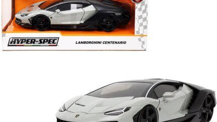 Lamborghini Centenario Gray & Matt Black 1/24 Diecast Model Car by Jada – Hyper-Spec Series