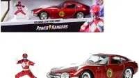 1967 Toyota 2000GT RHD (Right Hand Drive) Red Metallic and Red Ranger Diecast Figurine "Power Rangers" "Hollywood Rides" Series 1/32 Diecast Model Car by Jada