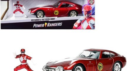 1967 Toyota 2000GT RHD (Right Hand Drive) Red Metallic and Red Ranger Diecast Figurine "Power Rangers" "Hollywood Rides" Series 1/32 Diecast Model Car by Jada