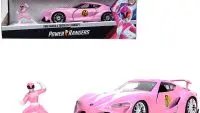 Toyota FT-1 Concept Pink Metallic & Pink Ranger Diecast Model - Power Rangers Hollywood Rides 1/32 by Jada