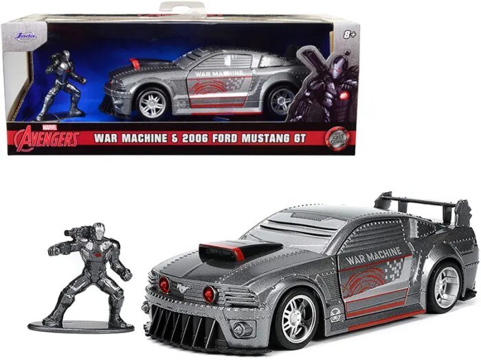 2006 Ford Mustang GT Gray Metallic and War Machine Diecast Figurine ...