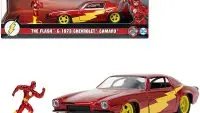 1973 Chevrolet Camaro Red Metallic with The Flash Diecast Figurine - DC Comics Hollywood Rides 1/32 Model by Jada