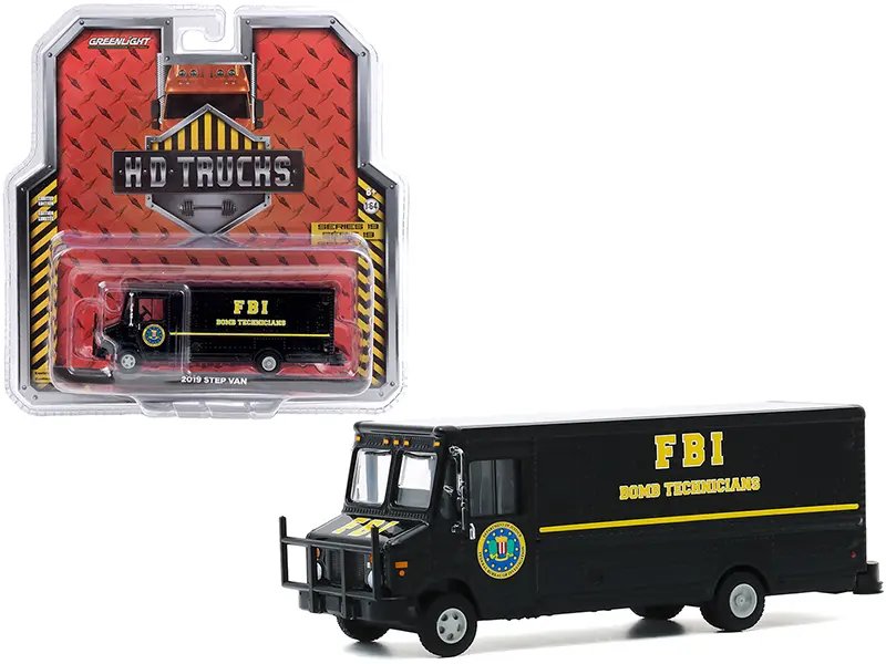 2019 FBI Step Van Diecast Model – Black 1/64 Scale by Greenlight H.D. Trucks Series 19