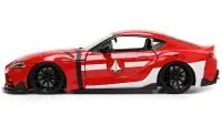 2020 Toyota Supra Red with Graphics & Miriya Sterling Figurine - Jada 1/24 Diecast 'Robotech' Hollywood Rides