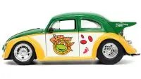 1959 Volkswagen Drag Beetle & Michelangelo TMNT Diecast Model - Jada 1/24 Hollywood Rides