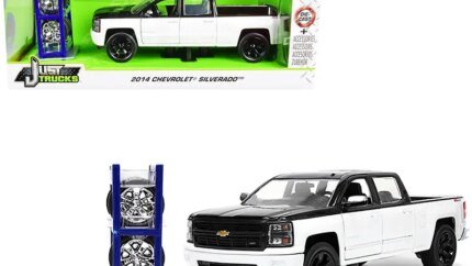 2014 Chevrolet Silverado Z71 Diecast Truck 1/24 Black & White by Jada – Just Trucks Series