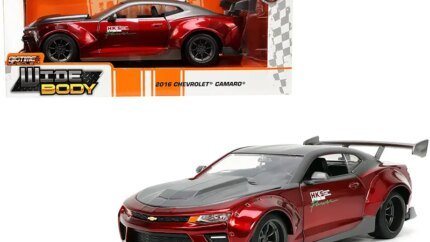 2016 Chevrolet Camaro Widebody HKS Candy Red & Gray Metallic 1/24 Diecast Model by Jada