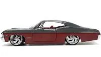 1967 Chevrolet Impala SS Diecast Model Car 1/24 - Gray & Burgundy by Jada