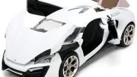 Lykan Hypersport White with Bronze Metallic Spoiler 1/24 Diecast Model Car by Jada - HKS Hyper-Spec Series
