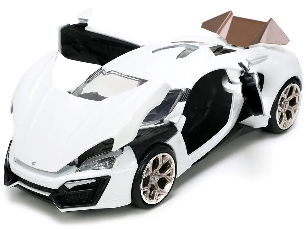 Lykan Hypersport White with Bronze Metallic Spoiler 1/24 Diecast Model Car by Jada – HKS Hyper-Spec Series