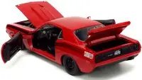 1973 Plymouth Barracuda Red with Black Stripes 1/24 Diecast Model Car by Jada - Bigtime Muscle Series