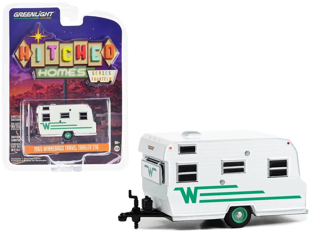 1965 Winnebago Travel Trailer Diecast Model 1/64 by Greenlight – Hitched Homes Series 14