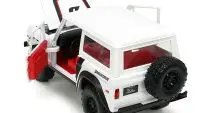 1973 Ford Bronco Diecast Model - White with Red Stripes & Interior, 1/24 Scale by Jada