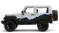2007 Jeep Wrangler Gray and Black with Blue and White Stripes with Extra Wheels "Just Trucks" Series 1/24 Diecast Model Car by Jada