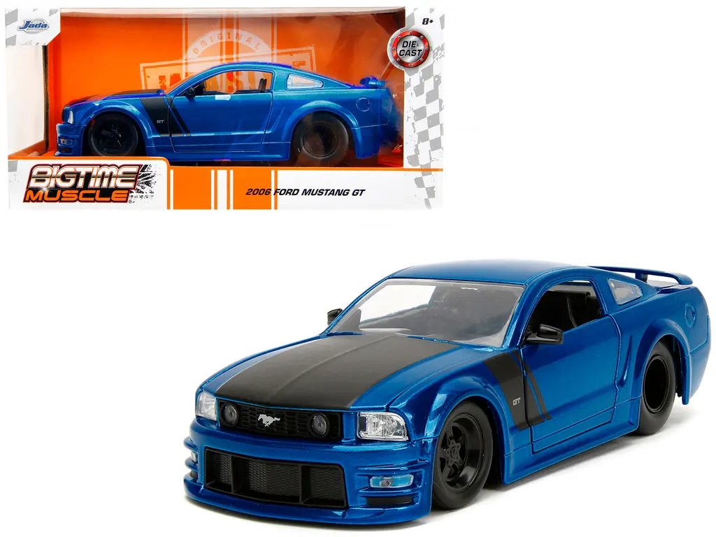 2006 Ford Mustang GT Blue Metallic Diecast Model - Bigtime Muscle 1/24 by Jada 4 2006 Ford Mustang GT Blue Metallic Diecast Model - Bigtime Muscle 1/24 by Jada - Image 4
