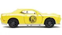 2015 Dodge Challenger SRT Hellcat Yellow with Power Rangers Diecast Figure - Jada 1/24 Model Car