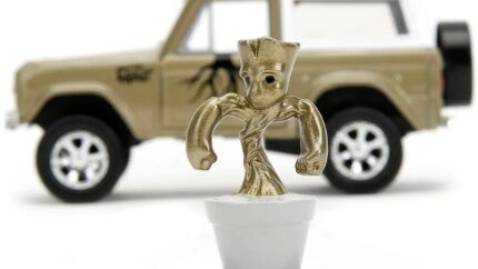 1973 Ford Bronco Gold Metallic with Groot Diecast - Marvel Guardians of the Galaxy 1/32 Model by Jada