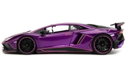 Exclusive Lamborghini Aventador SV Candy Purple Diecast Model - 1/24 Scale by Jada
