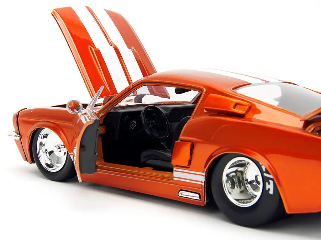 1967 Ford Mustang Shelby GT500 Diecast Model - Candy Orange & White Stripes by Jada 2 1967 Ford Mustang Shelby GT500 Diecast Model - Candy Orange & White Stripes by Jada - Image 2