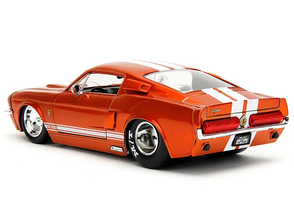 1967 Ford Mustang Shelby GT500 Diecast Model – Candy Orange & White Stripes by Jada