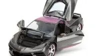 2020 Chevrolet Corvette Stingray Gray Metallic with Pink Carbon Hood 1/24 Diecast by Jada - Limited 'Pink Slips' Series