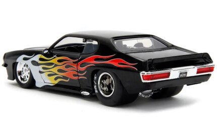 1971 Pontiac GTO Black Flame Graphics 1/24 Diecast Model - Bigtime Muscle by Jada