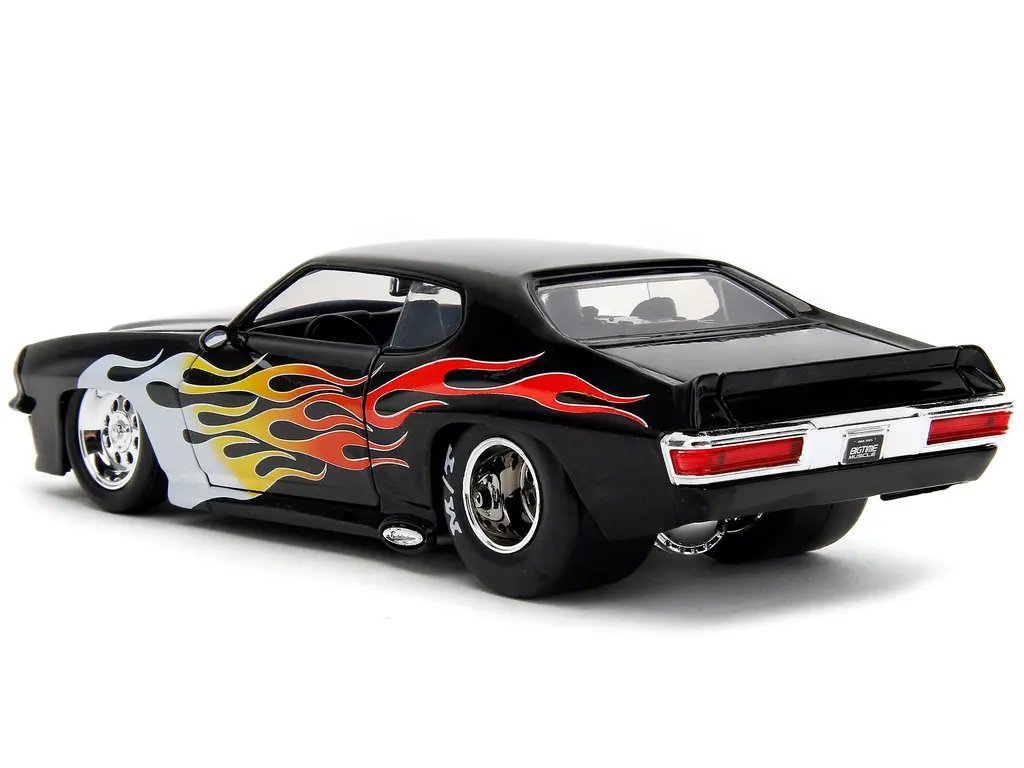 1971 Pontiac GTO Black Flame Graphics 1/24 Diecast Model – Bigtime Muscle by Jada