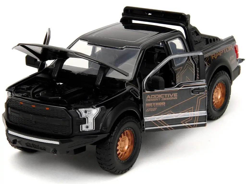 2017 Ford F-150 Raptor Diecast Model – Black & Gold “Pink Slips” Series 1/24 by Jada