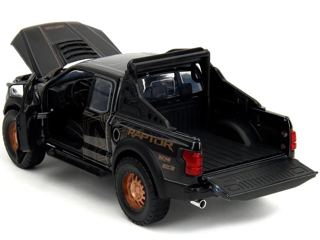 2017 Ford F-150 Raptor Diecast Model - Black & Gold "Pink Slips" Series 1/24 by Jada 3 2017 Ford F-150 Raptor Diecast Model - Black & Gold "Pink Slips" Series 1/24 by Jada - Image 3