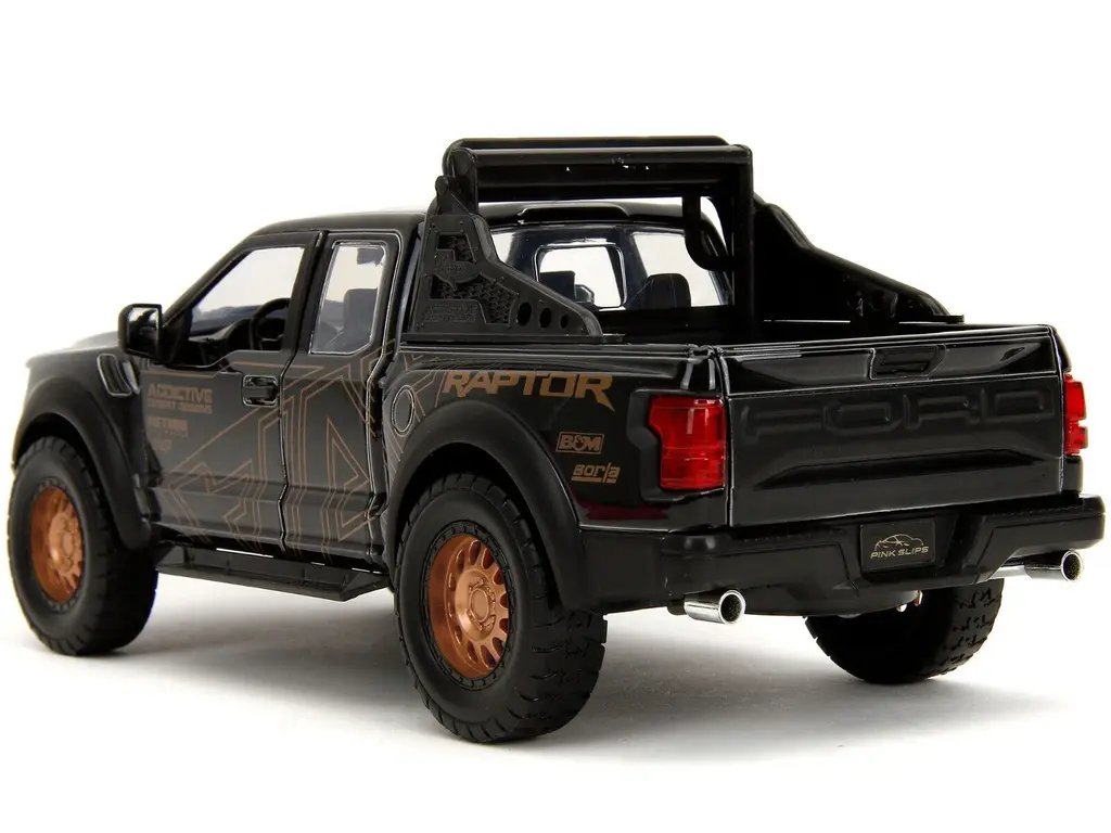2017 Ford F-150 Raptor Diecast Model - Black & Gold "Pink Slips" Series 1/24 by Jada 2 2017 Ford F-150 Raptor Diecast Model - Black & Gold "Pink Slips" Series 1/24 by Jada - Image 2