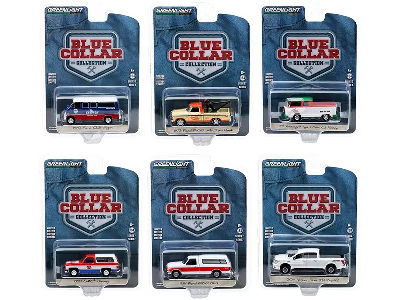 Blue Collar Collection Series 7: Set of 6 Greenlight 1/64 Diecast Model Cars
