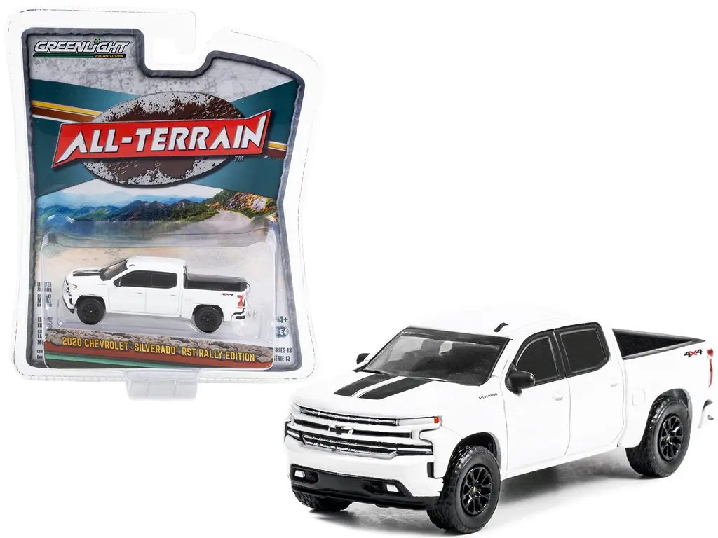 2020 Chevrolet Silverado RST Rally Edition Diecast Truck 1/64 Summit White by Greenlight