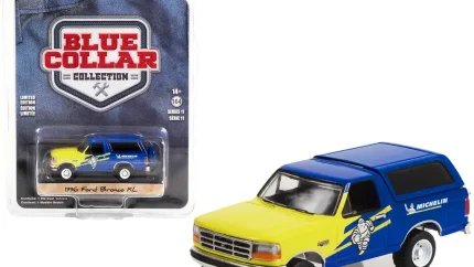 1996 Ford Bronco XL Diecast Model - Blue & Yellow Michelin Tires, Series 11 by Greenlight